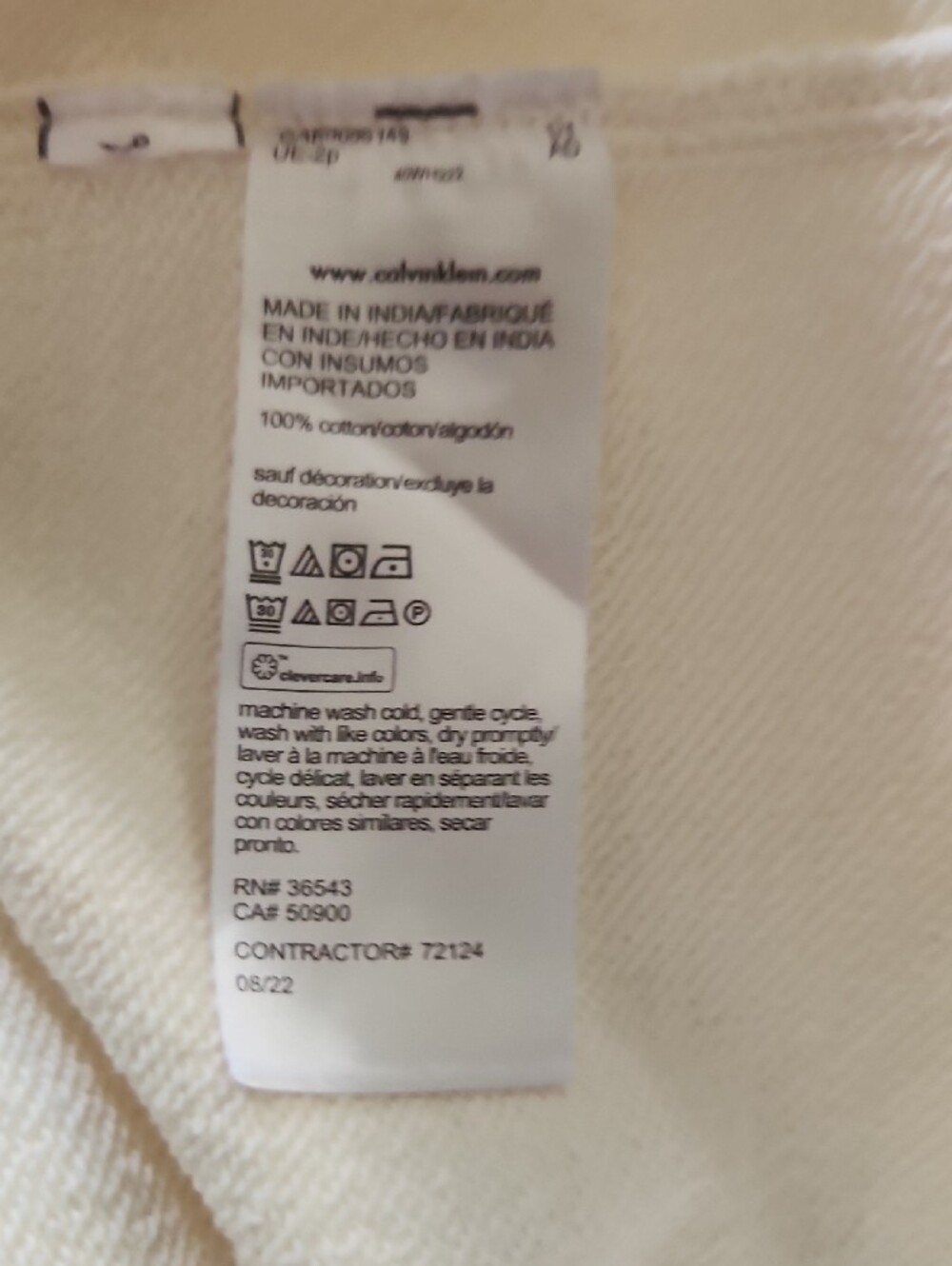 Calvin Klein Cream Crewneck Sweatshirt Top - Picture 9 of 9